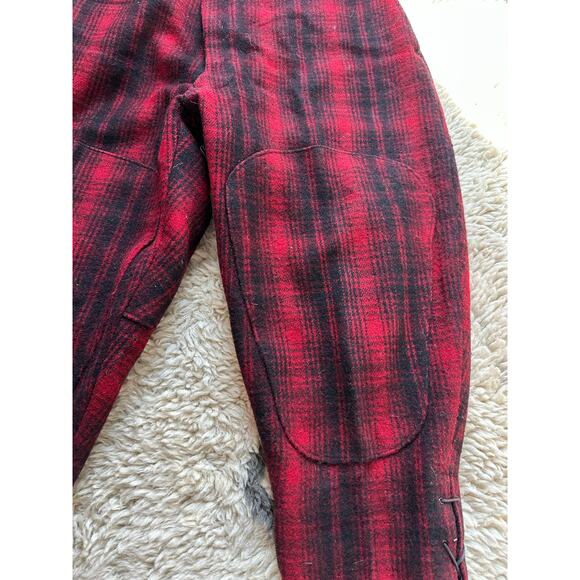 Vintage WOOLRICH Mackinaw Wool Hunting Pants Breech plaid Buffalo Oxblood USA - Picture 13 of 15